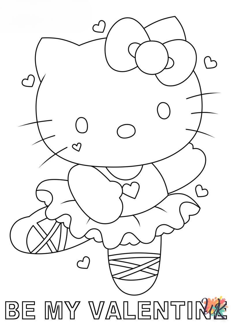Dibujos para Colorear Hello Kitty Valentine 37