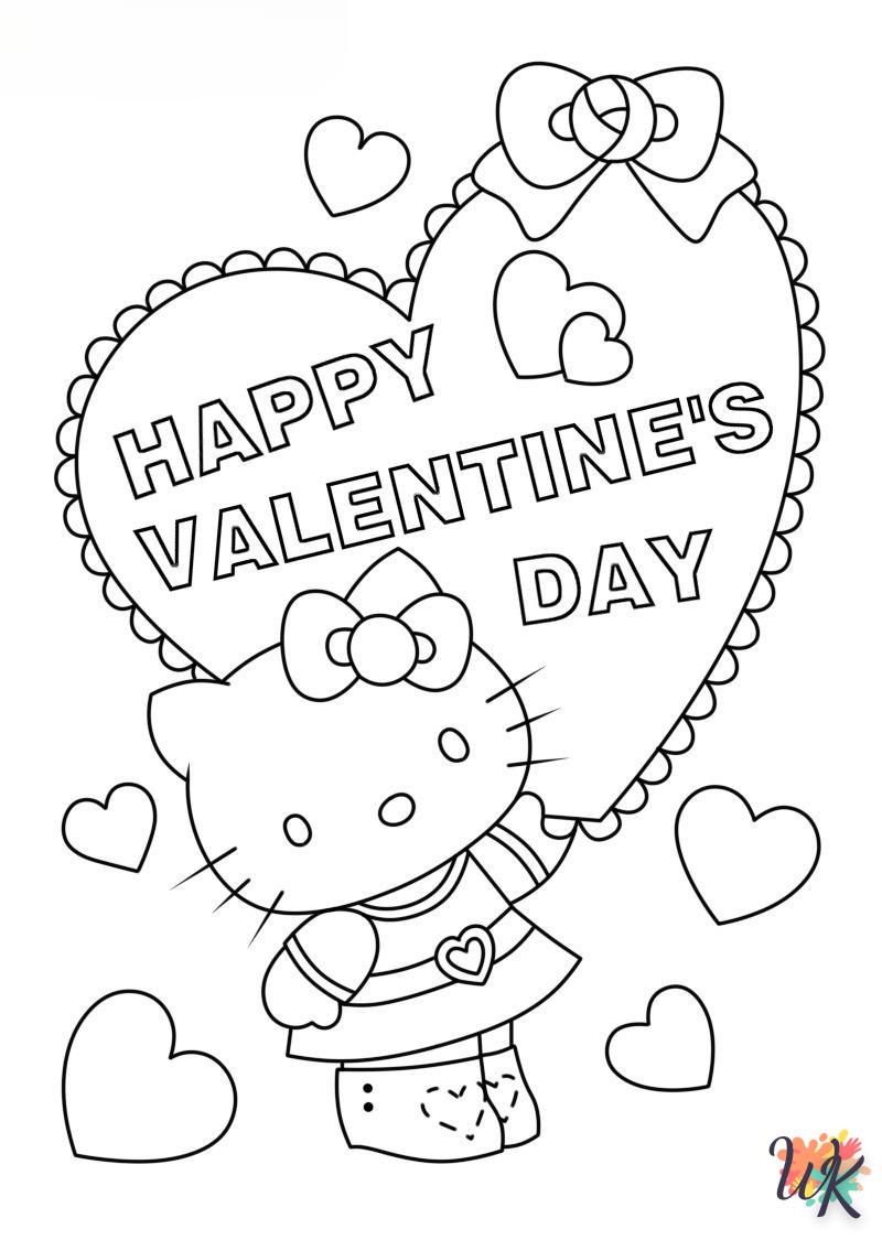 Dibujos para Colorear Hello Kitty Valentine 38