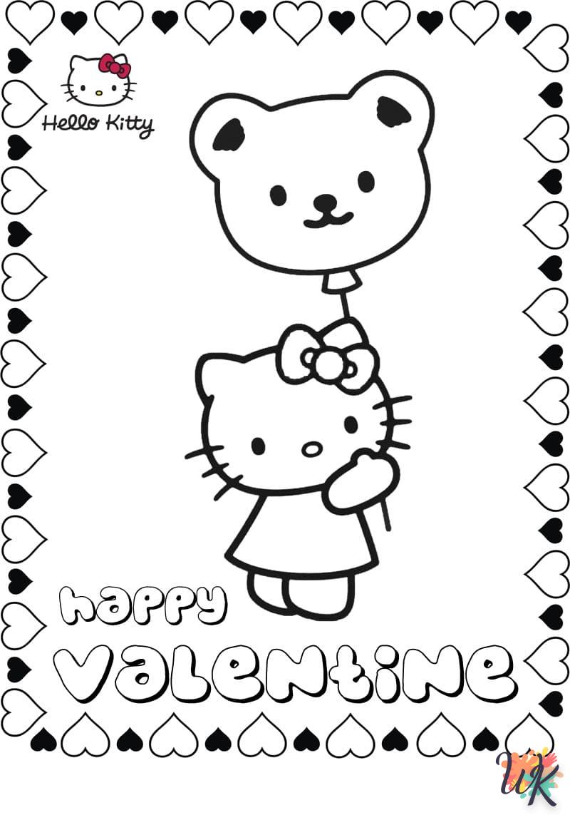 Dibujos para Colorear Hello Kitty Valentine 4