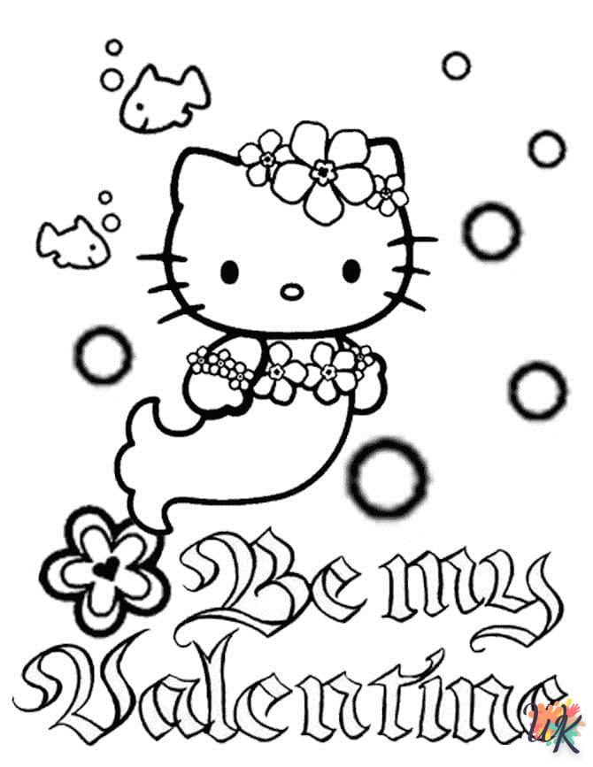 Dibujos para Colorear Hello Kitty Valentine 5