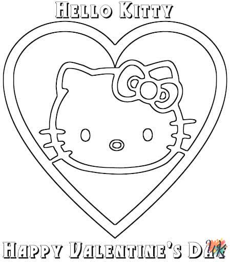 Dibujos para Colorear Hello Kitty Valentine 6