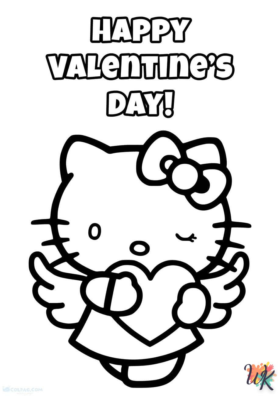 Dibujos para Colorear Hello Kitty Valentine 7