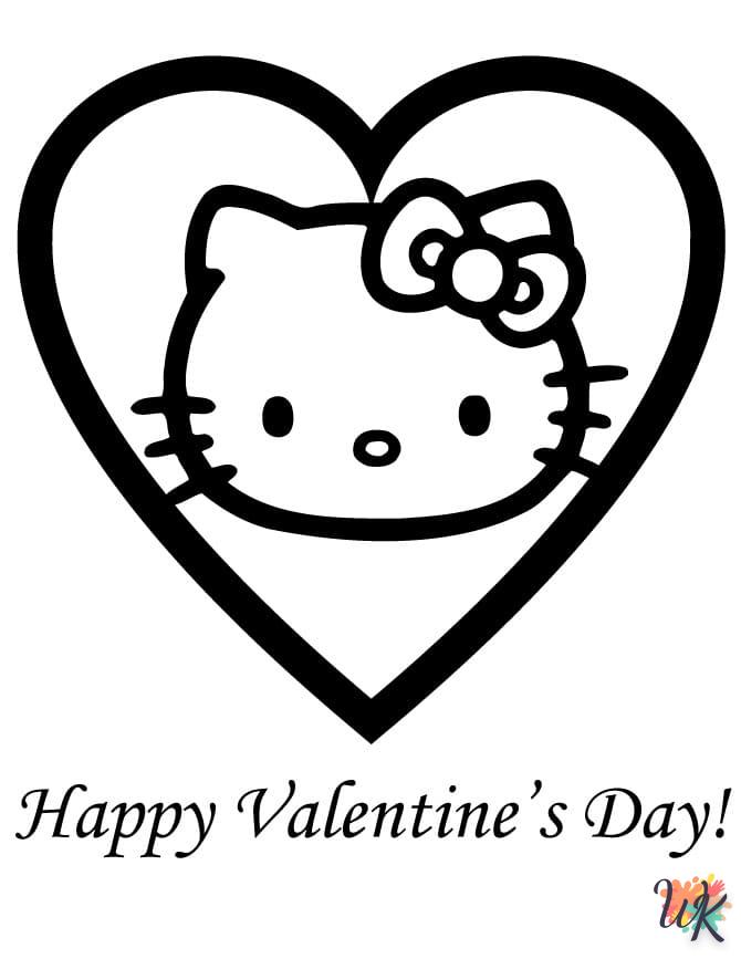 Dibujos para Colorear Hello Kitty Valentine 8