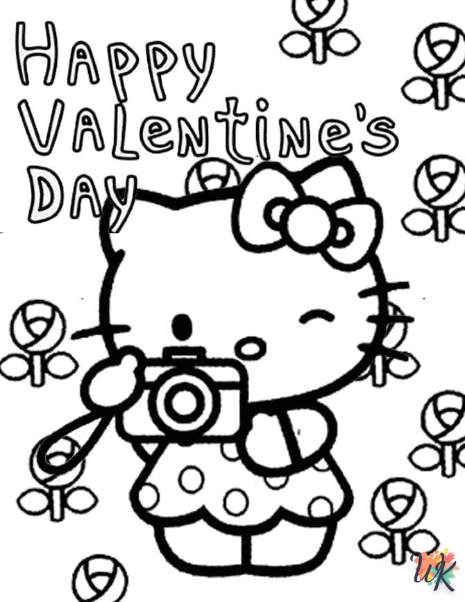 Dibujos para Colorear Hello Kitty Valentine 9