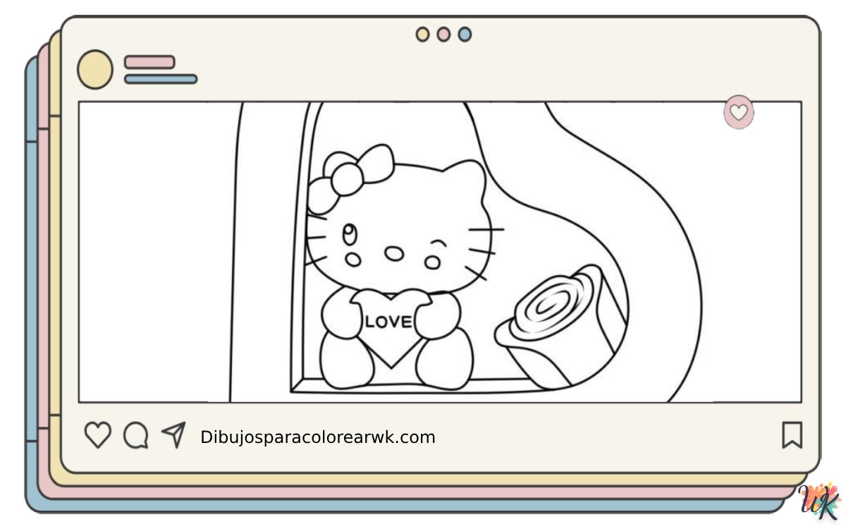 38 Dibujos Para Colorear Hello Kitty Valentine