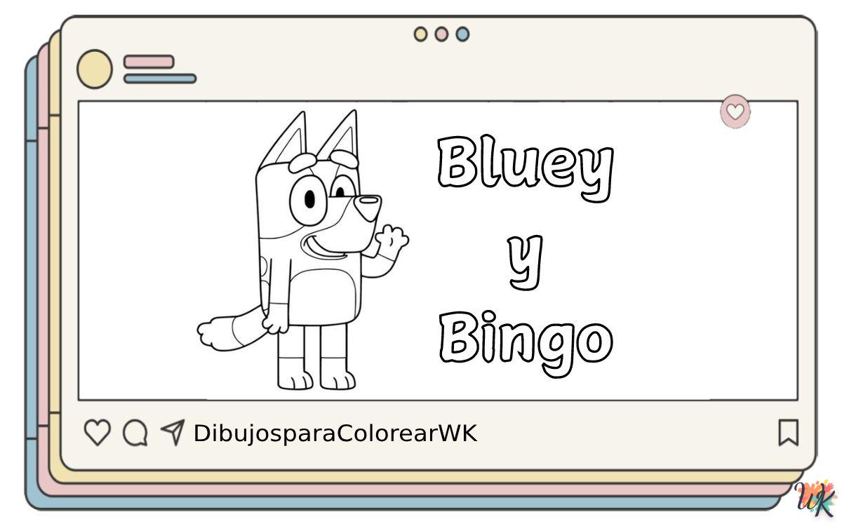 10 Dibujos Para Colorear Bluey y Bingo