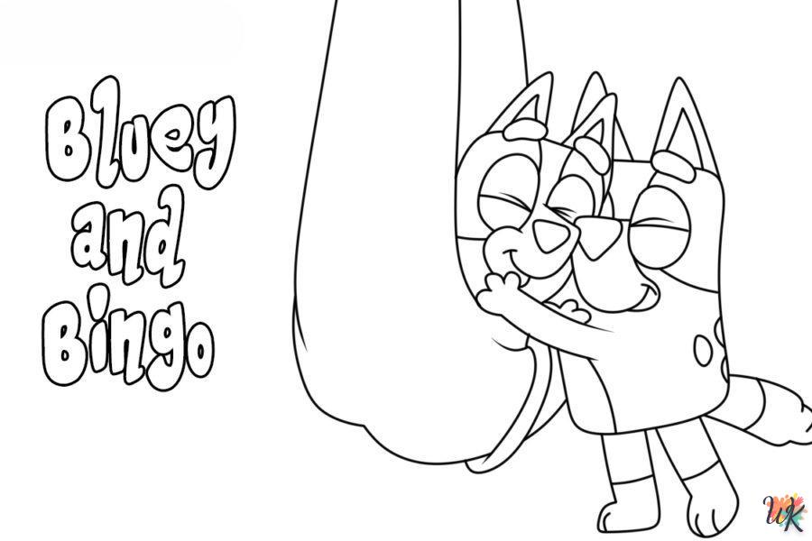 Dibujos para Colorear Bluey y Bingo 1