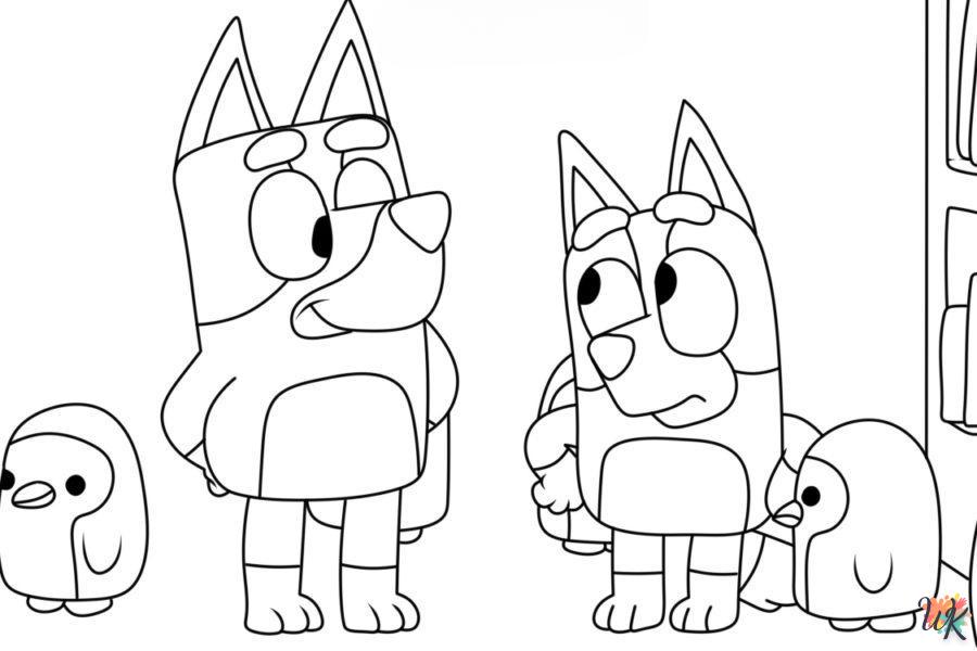 Dibujos para Colorear Bluey y Bingo 2