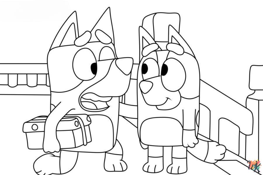 Dibujos para Colorear Bluey y Bingo 5