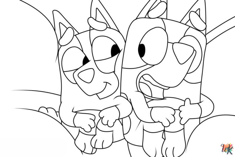 Dibujos para Colorear Bluey y Bingo 7