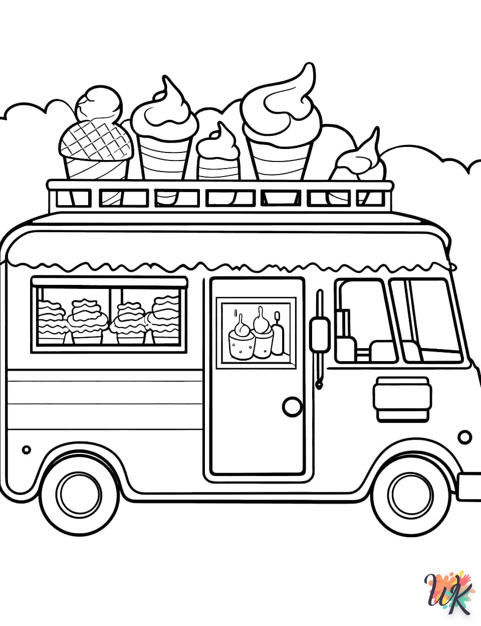 Dibujos para Colorear Camión de helados