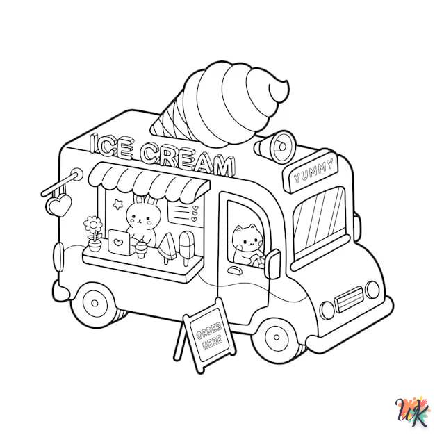 Dibujos para Colorear Camión de helados