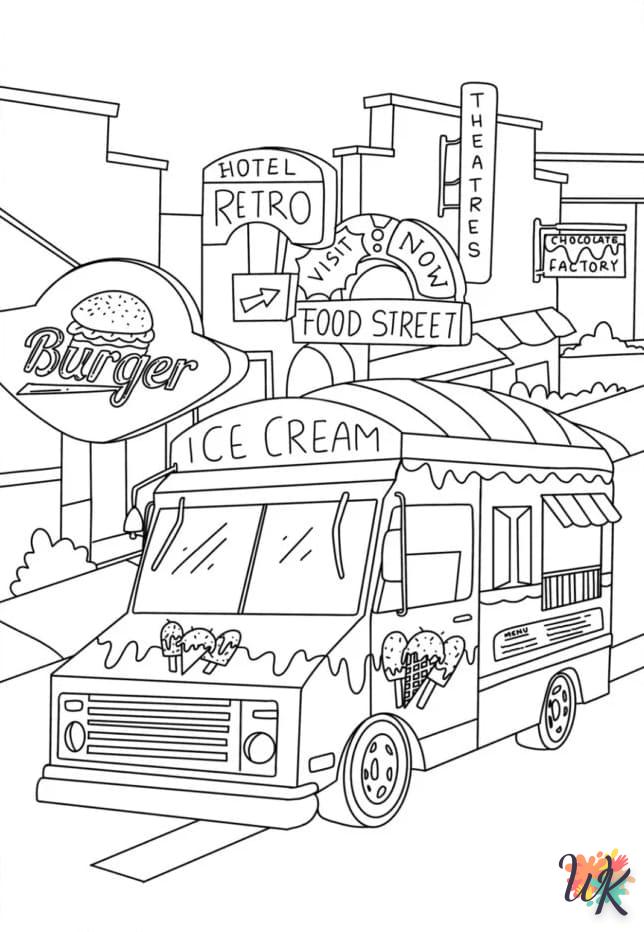 Dibujos para Colorear Camión de helados