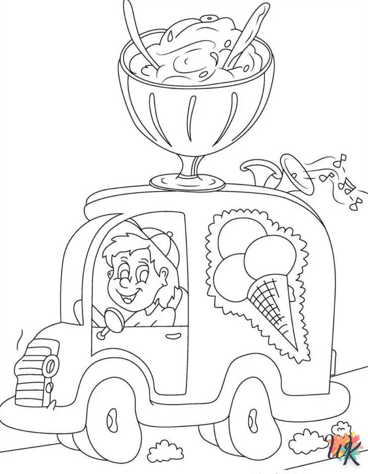 Dibujos para Colorear Camión de helados