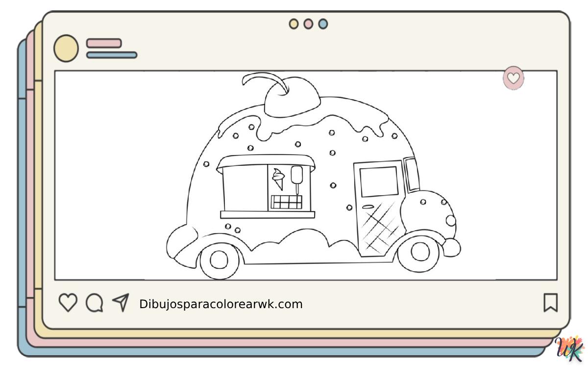 Camión de helados 7 94 Dibujos Para Colorear Camión de helados