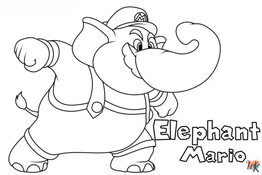 Dibujos para Colorear Elephant Mario 1