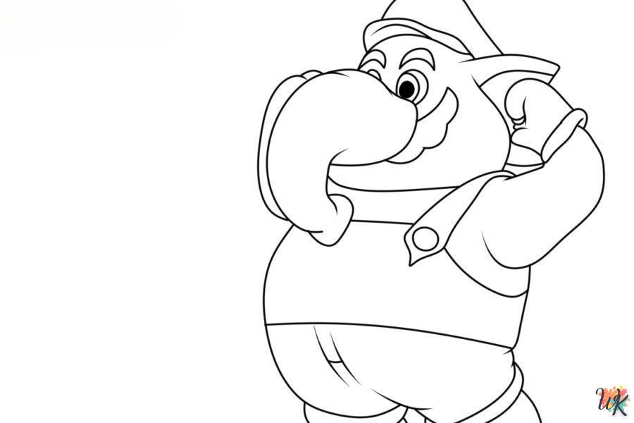 Dibujos para Colorear Elephant Mario 10