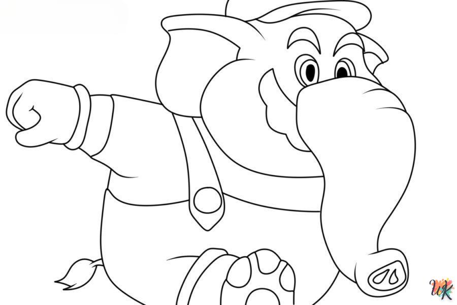 Dibujos para Colorear Elephant Mario 2