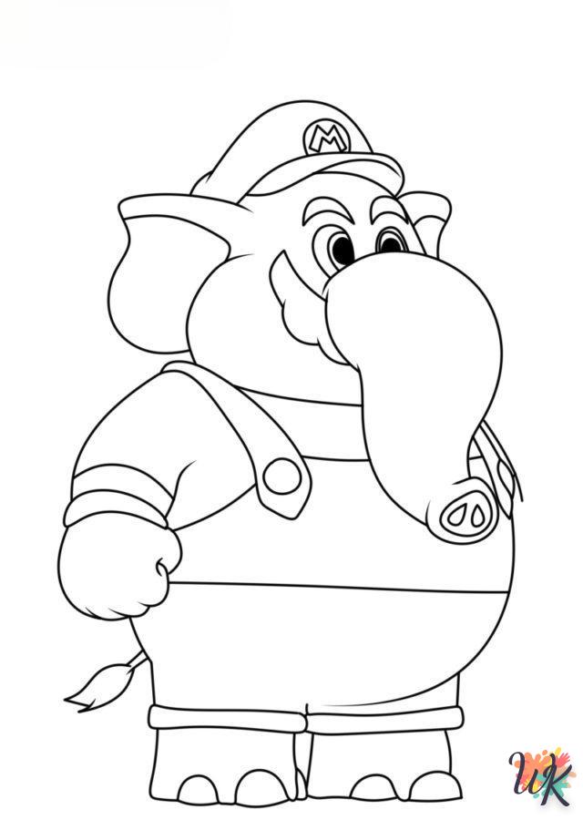 Dibujos para Colorear Elephant Mario 6