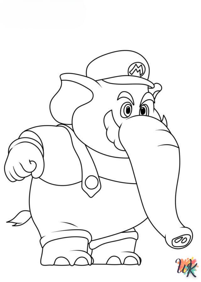 Dibujos para Colorear Elephant Mario 7