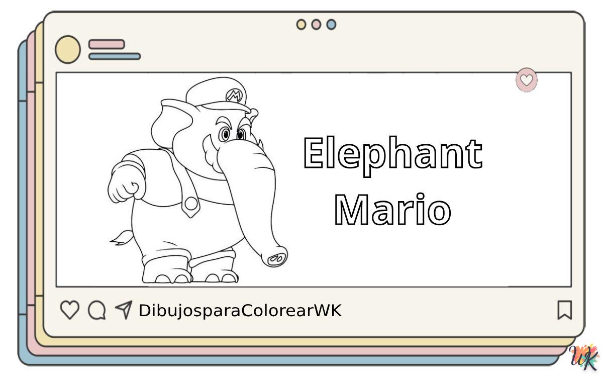 10 Dibujos Para Colorear Elephant Mario