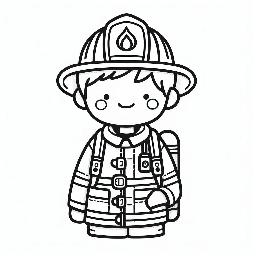 bombero para colorear 3