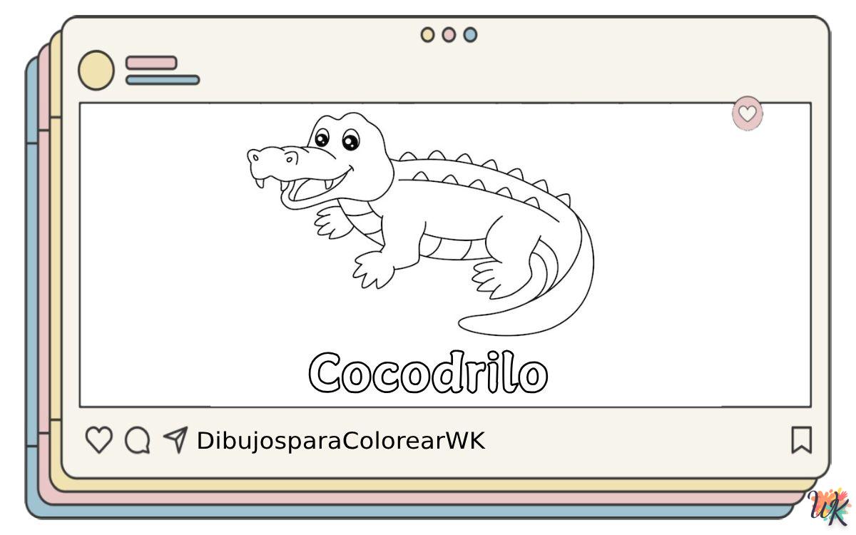 105 Dibujos Para Colorear Cocodrilo