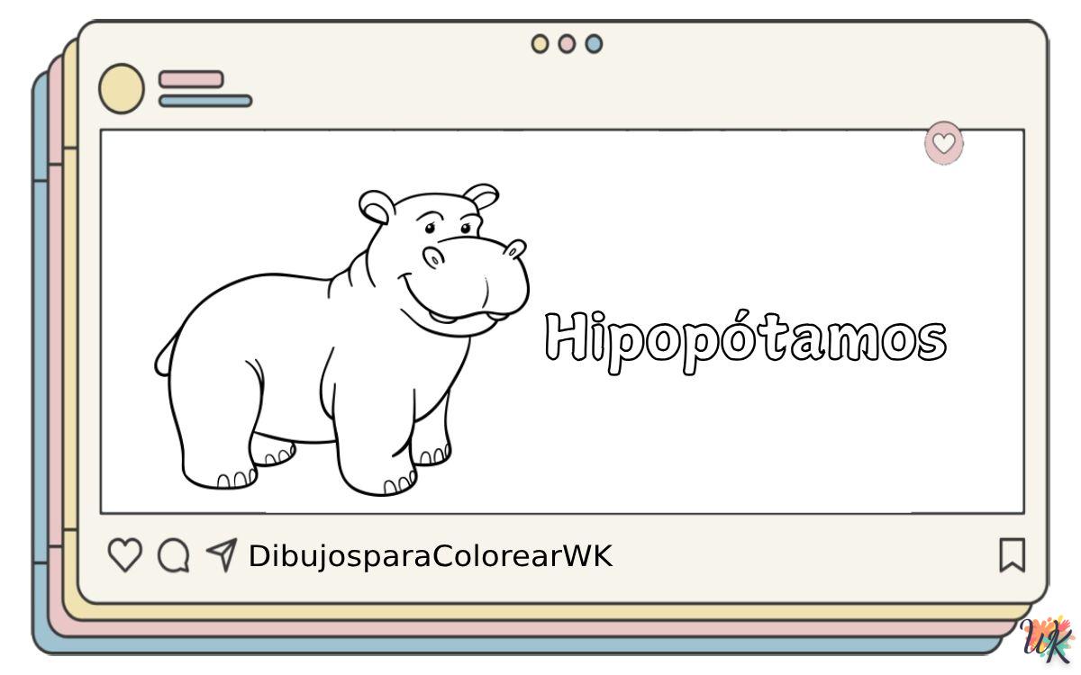 Hipopótamos 8 18 Dibujos Para Colorear Hipopótamos