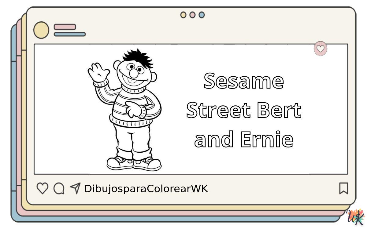 12 Dibujos Para Colorear Sesame Street Bert and Ernie